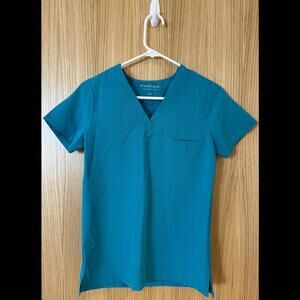 Mandala One Pocket Scrub Top Teal Blue - Size XXS
